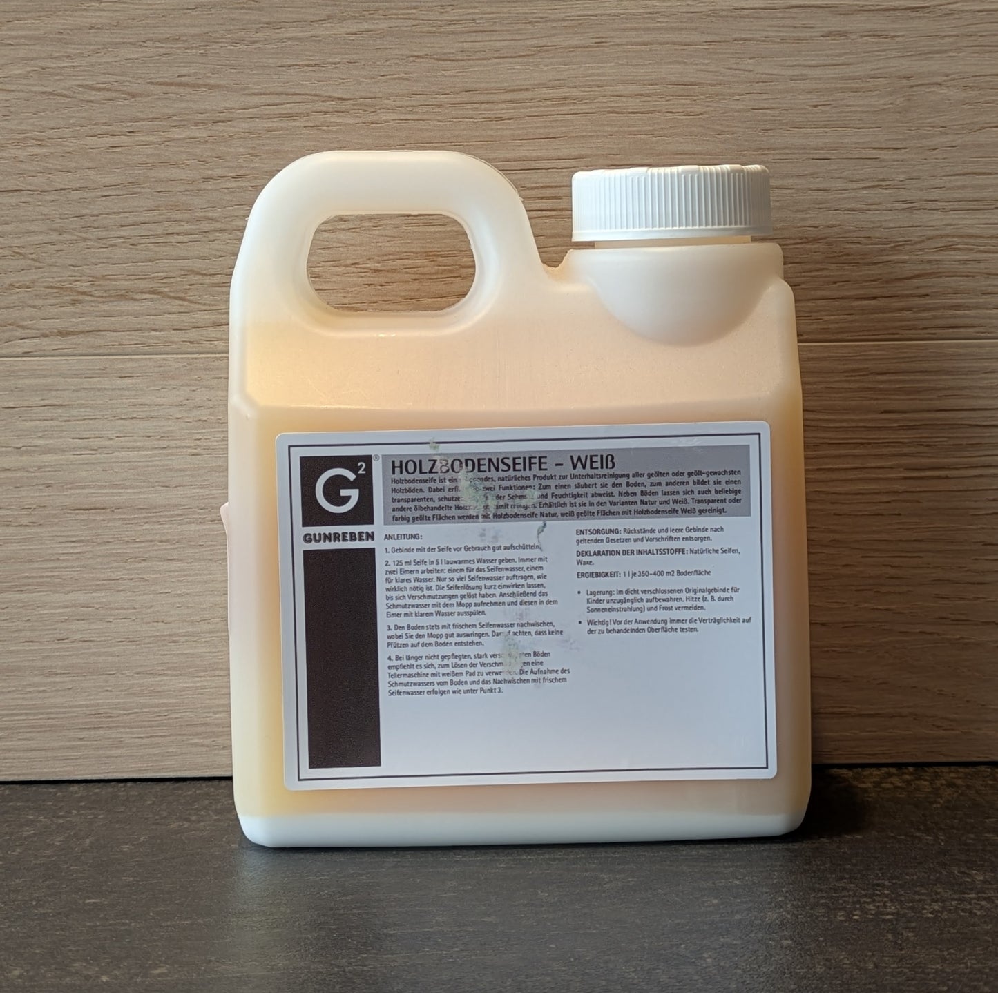 Holzbodenseife Weiß - Pflegemittel für geölte Holzböden - 1L