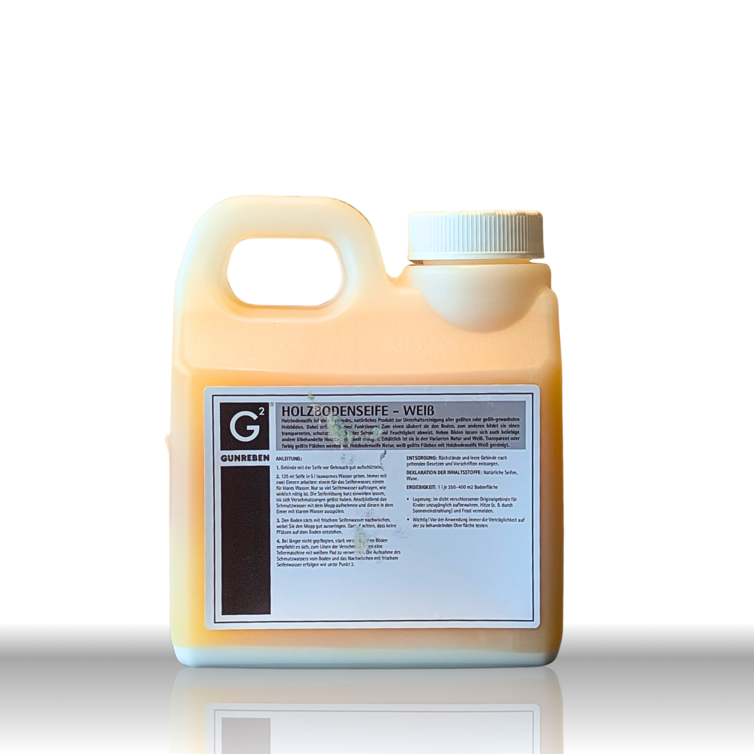 Gunreben Holzbodenseife Weiß - Pflegemittel für geölte Holzböden - 1L