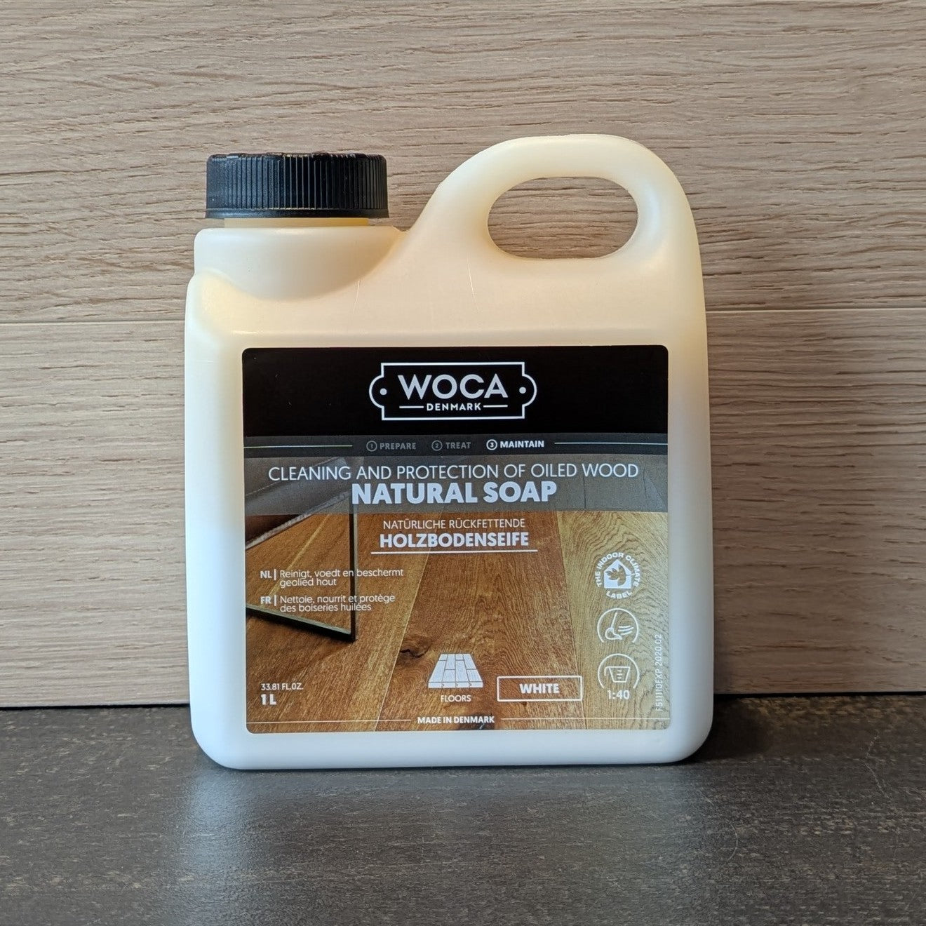 Holzbodenseife Weiß - Reiniger für Holzböden - 1L