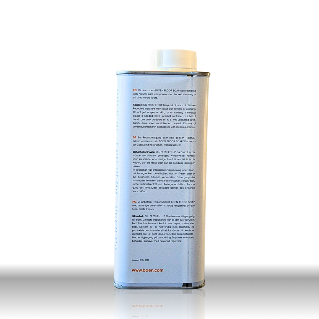 BOEN Oil Freshen Up White zur Pflege und zum Schutz der Pigmentierung bei hellem Parkett