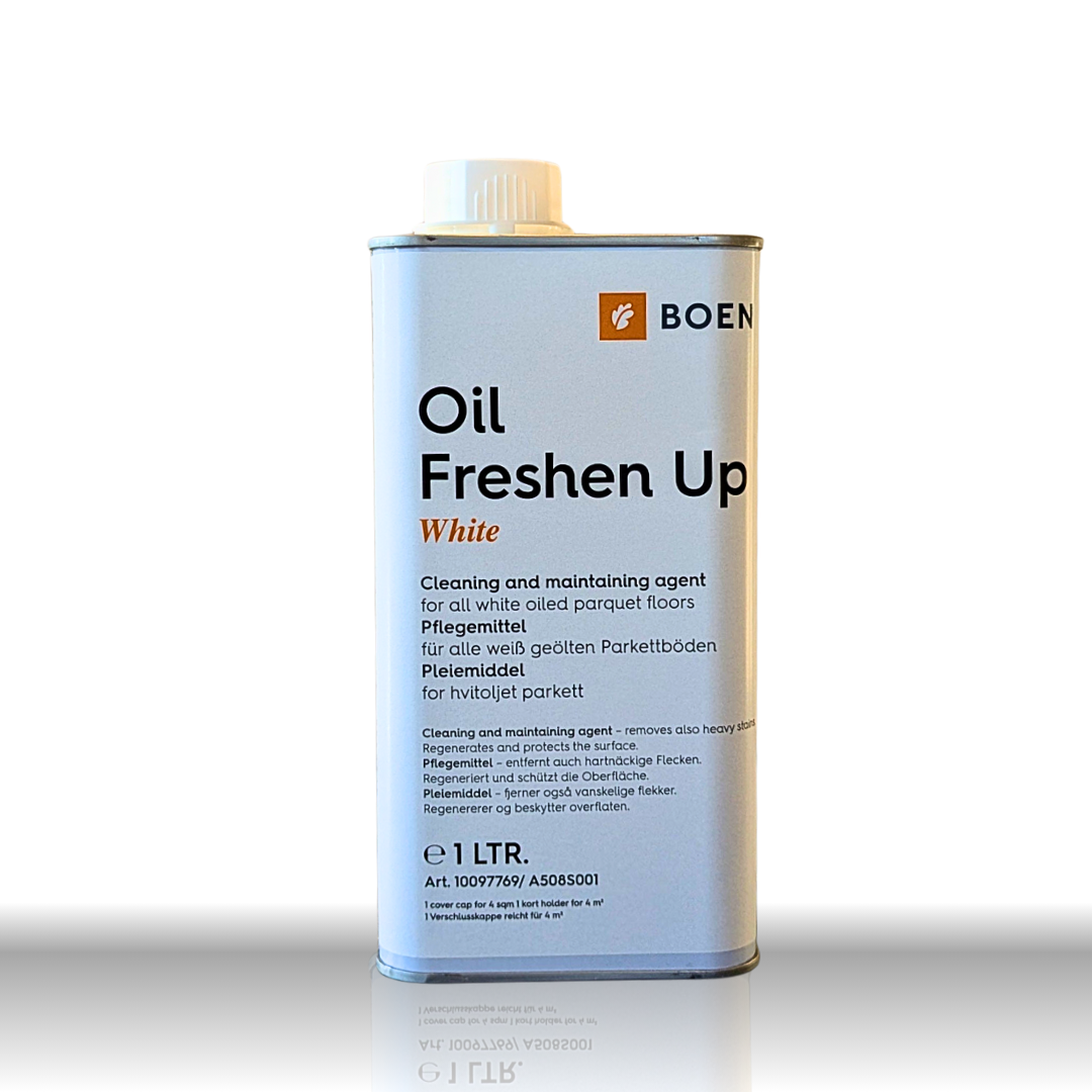 BOEN Oil Freshen Up White zur Pflege und zum Erhalt der weißen Pigmentierung.